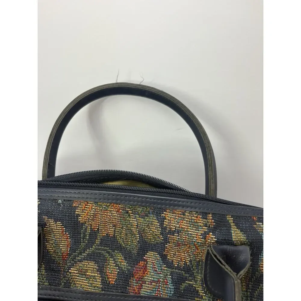 Vintage Jaguar Tapestry Weekender Travel Bag & Tote Purse Set JCPenney Floral